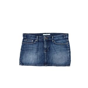 Joe's Jeans Blue Dark Wash Denim Vitti Jean Mini Skirt Adjust Low Waist Size 30